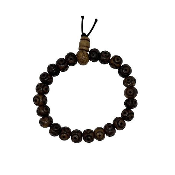 Yak and Yeti Wood Bead Bracelet - Picture 5 of 6